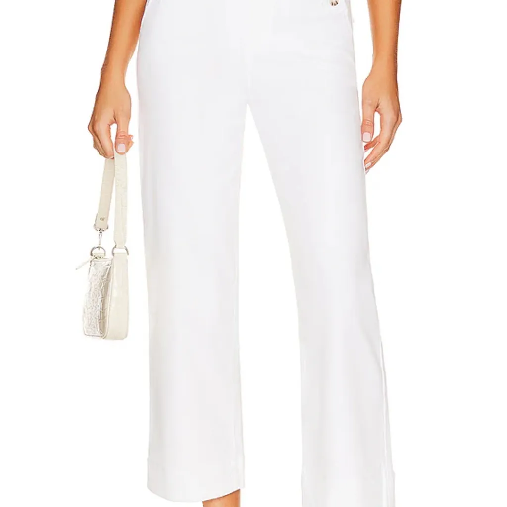 NWT SPANX Stretch Twill Cropped Wide Leg Pant In Bright White - Image 2