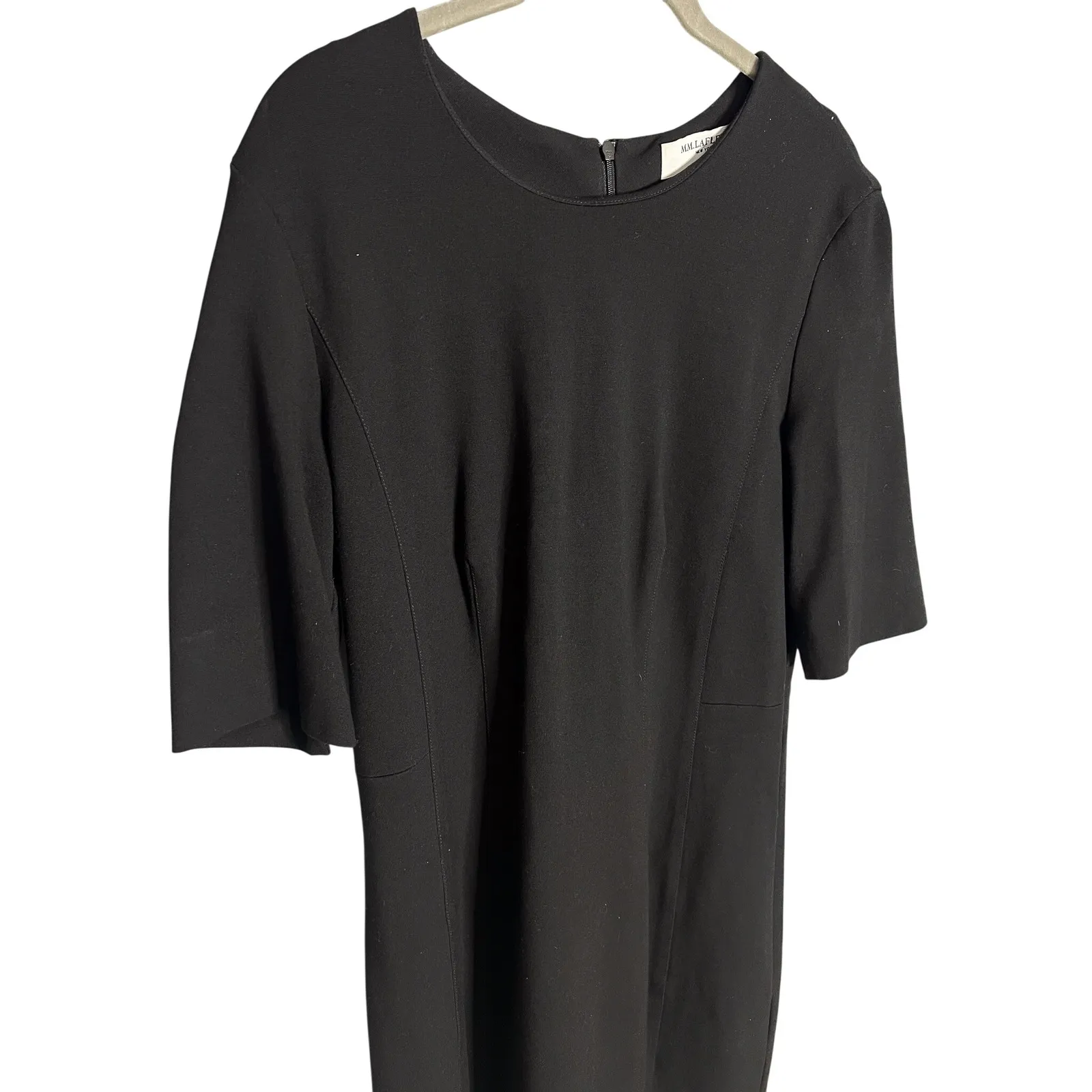 MM LaFleur Black Sheath Dress Size 14 Short Sleeve Work Career - Image 3