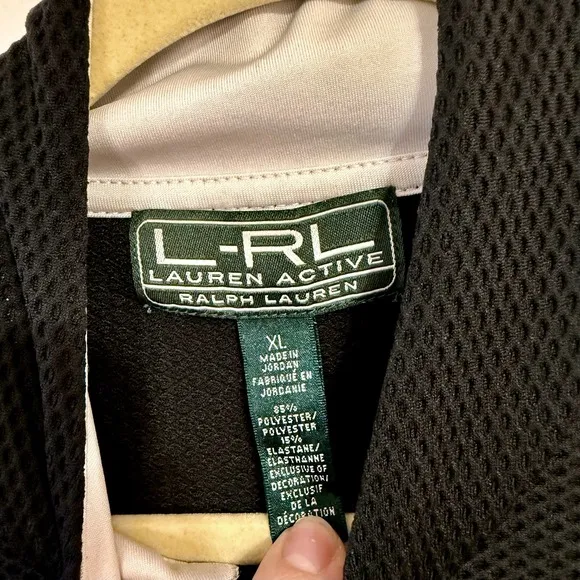 Lauren‎ Active Ralph Lauren Pullover Long Sleeve Top Black White XL - Image 2