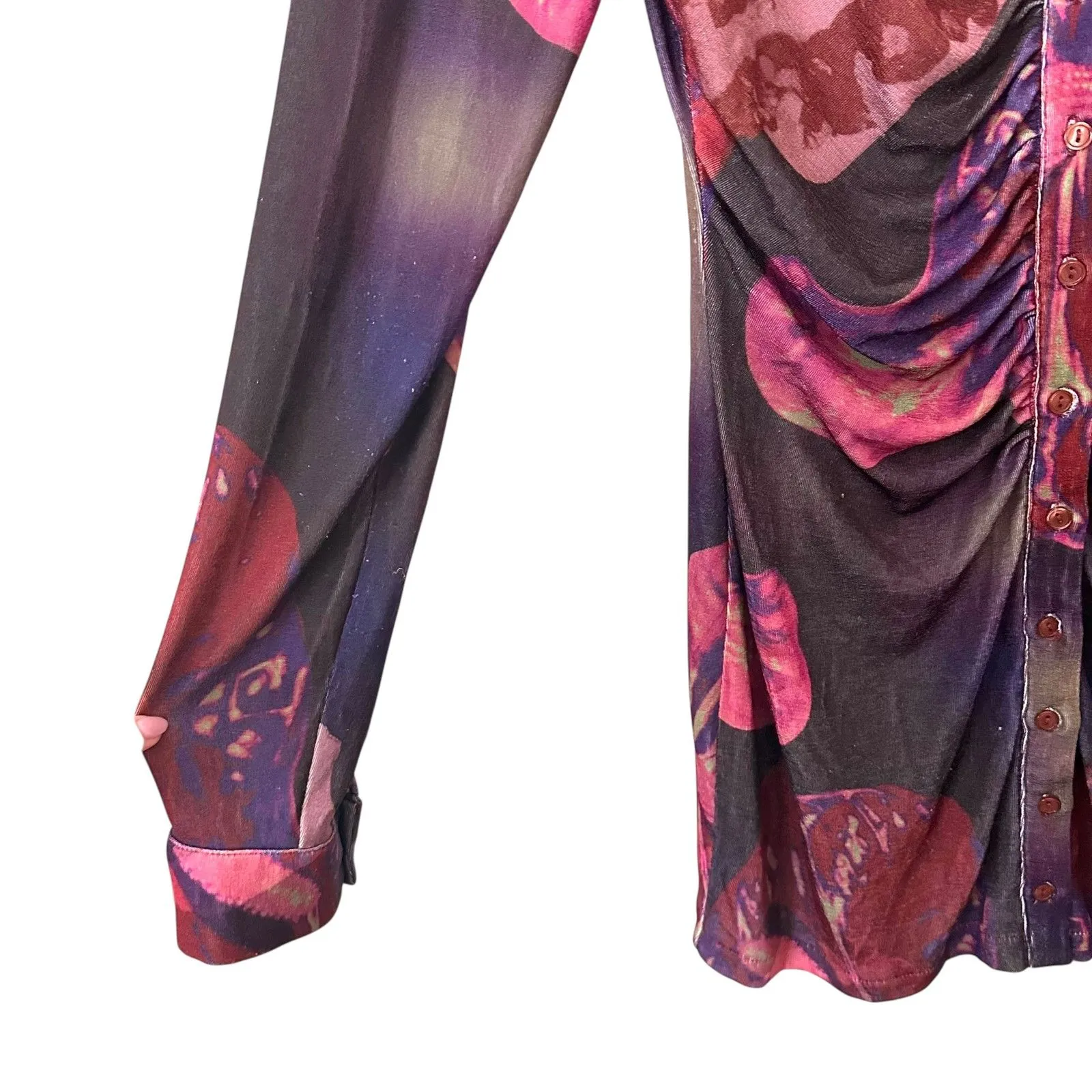 WITH JEAN X LORD NEWRY Andy Printed Shirt Bodycon Dress Large‎ - Image 5