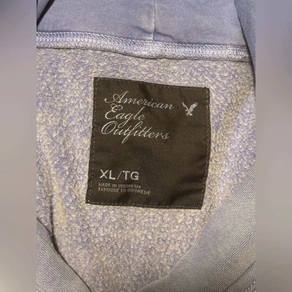 EUC American Eagle Blue and Green Earth Graphic Hoodie size XL - Image 4