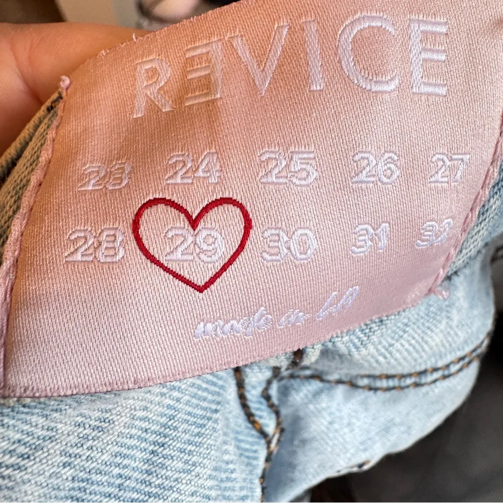 Revice Blue Denim Cut Off Jean Shorts Womens 29 Modest Button Fly Festival - Image 9