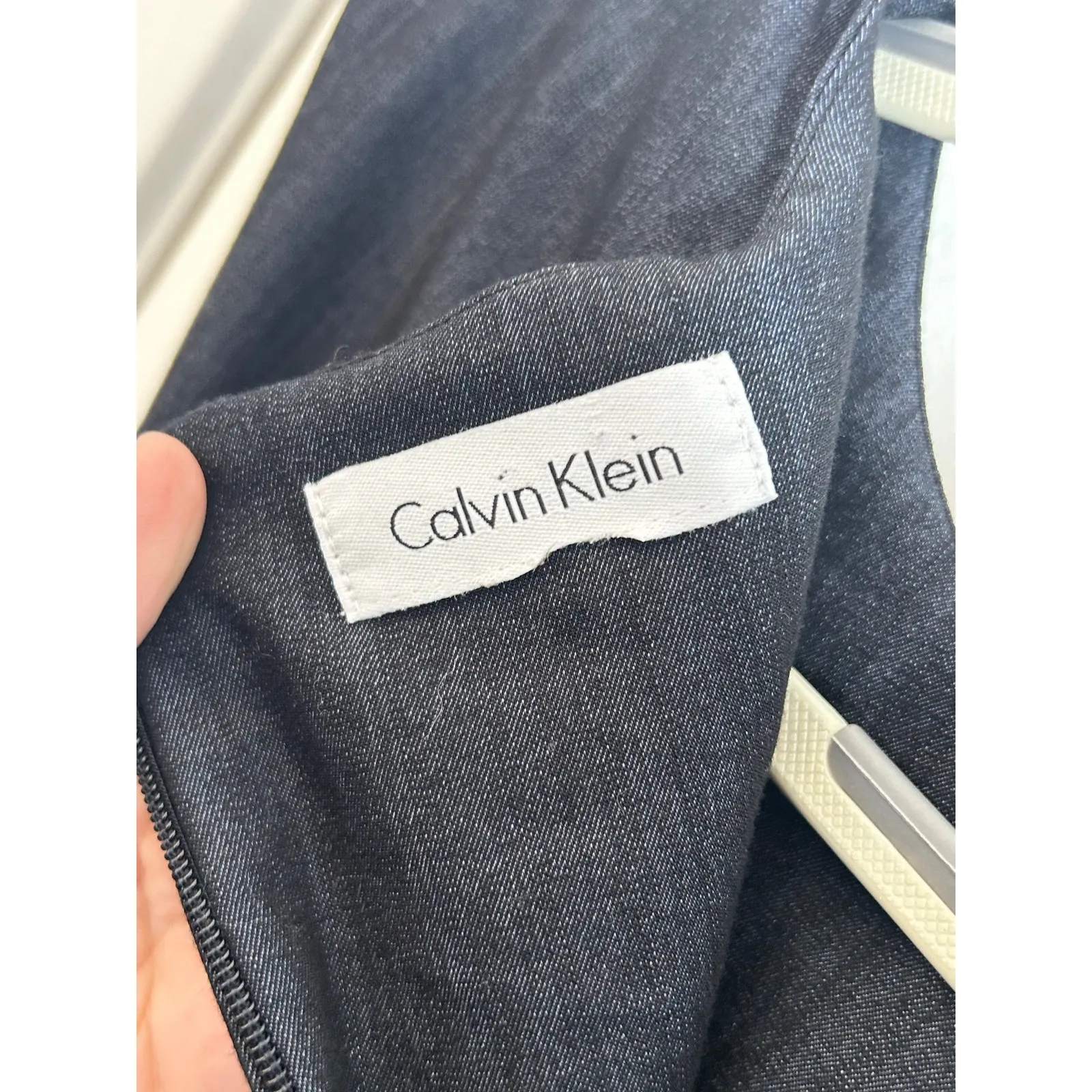 Calvin Klein Dress XS Navy Sleeveless Office Preppy Twee Minimalist - Image 9