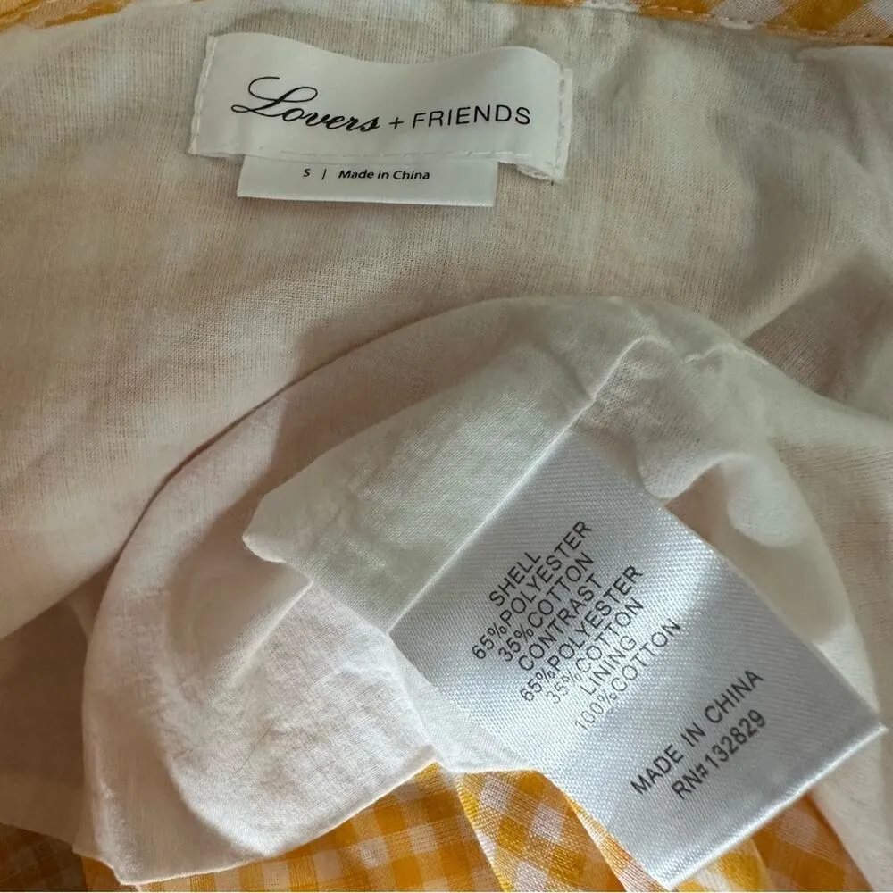 Lovers & Friends Yellow Gingham Two Piece Crop Mini Skirt Set size small/XS - Image 5