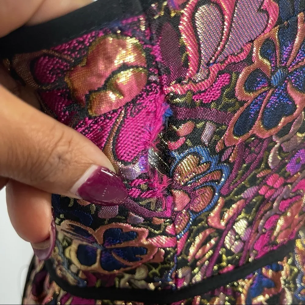 XHILARATION | Baroque Metallic Fit & Flare Dress Sz S - Image 2