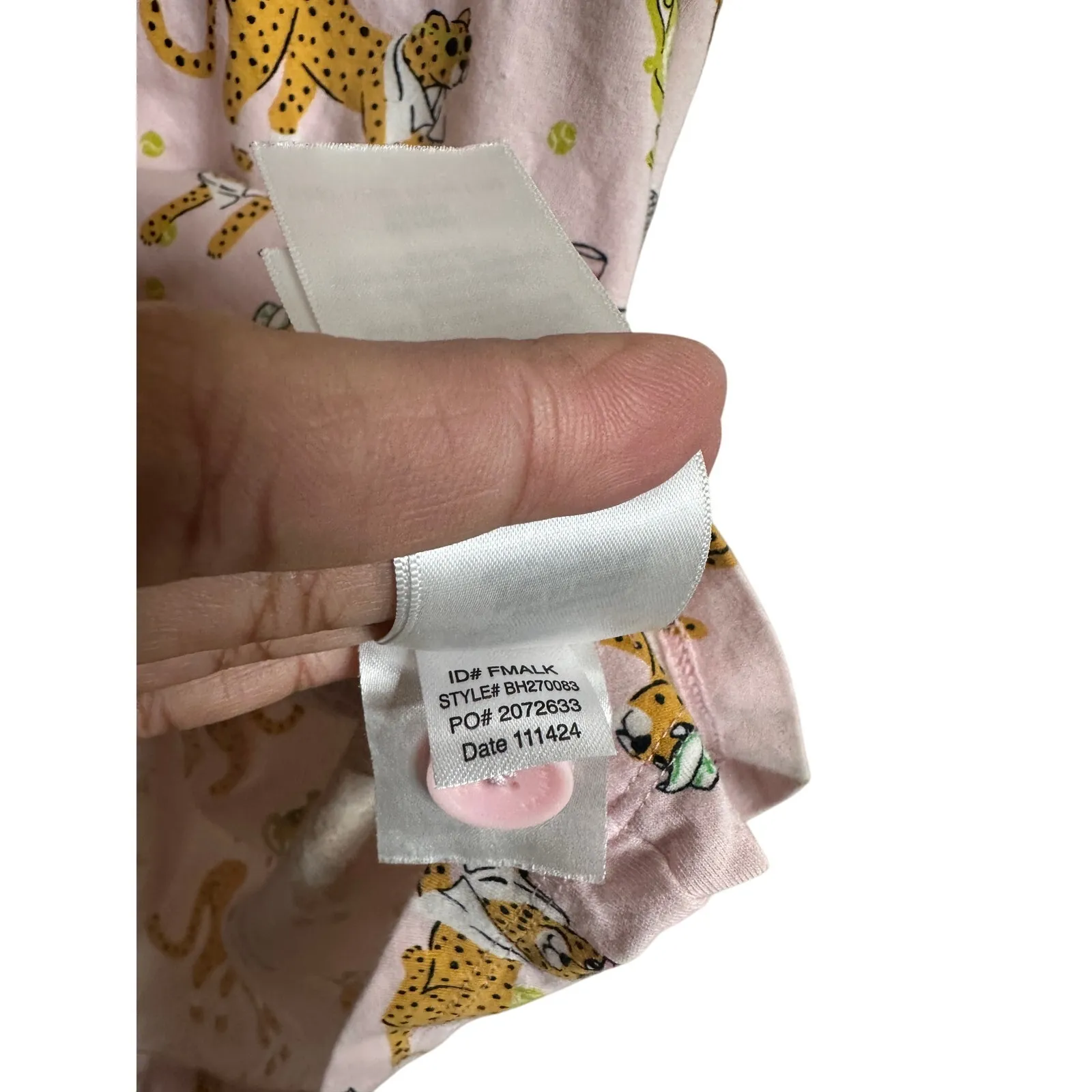 Bedhead Tennis Cheetahs Print Classic Stretch Pajama Set Womans L Pink Size L - Image 4