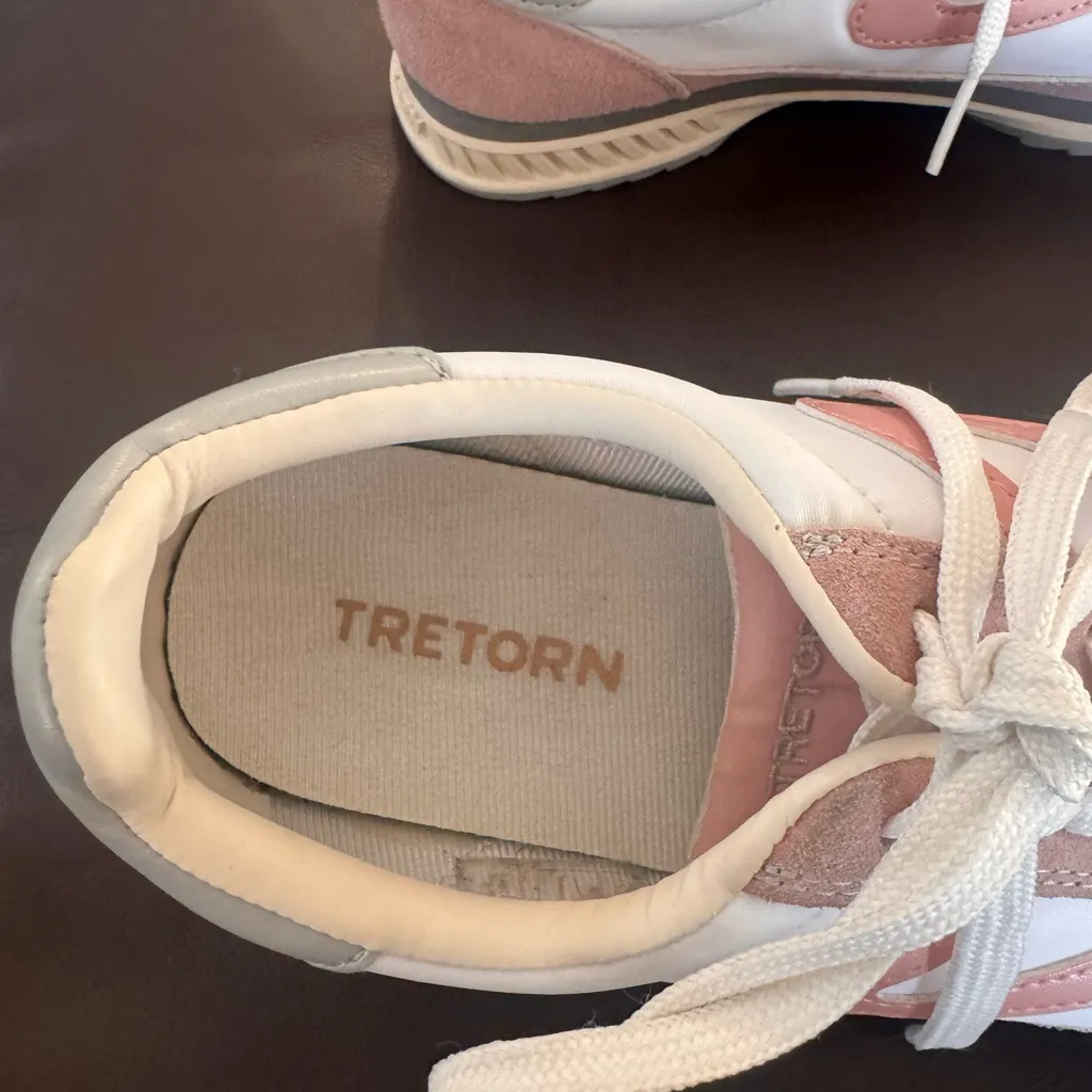 Tretorn Pink and White Women's Sneakers - Image 5
