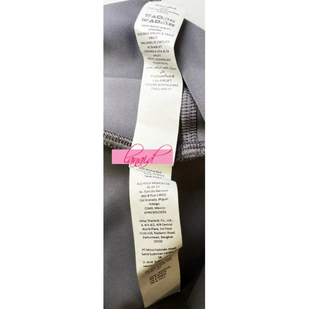 Alo High-Waist Airlift Leggings Fog Hi-Rise Waisted Tights Full-Length Skinny S - Image 9