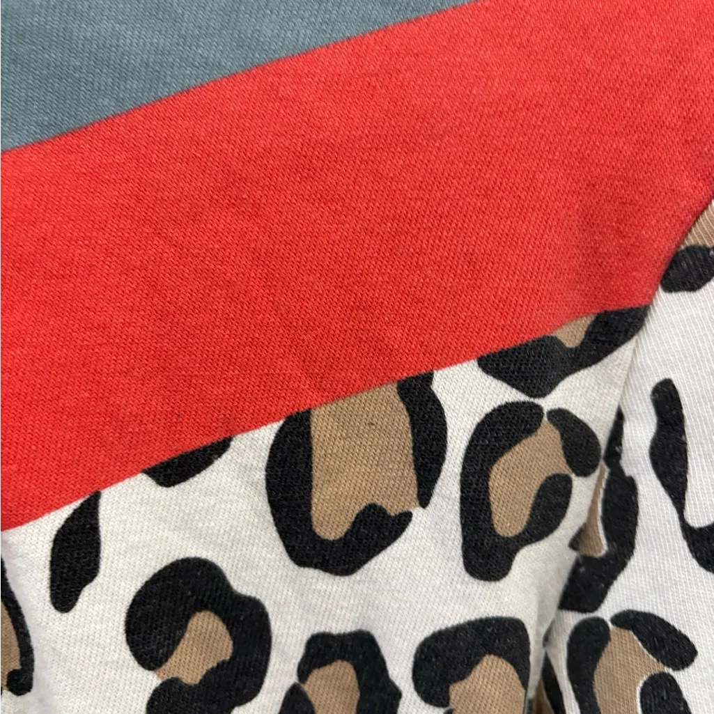 Wildfox Leopard Print Hoodie with Red and Gray Accents - Image 3