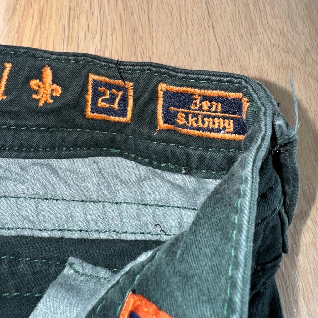 Rock Revival Jen Skinny Jeans Dark Green Size 27 - Image 3