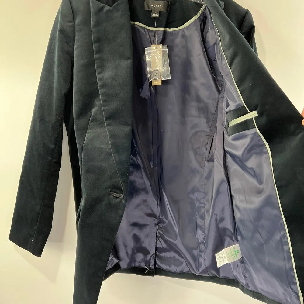 J. Crew Willa Blazer Black Velvet Wednesday Addams Whimsygoth Dark Romantic - Image 4