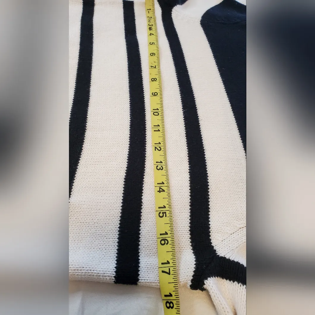 Market & Spruce Black and White Striped Sweaterack Size:S - Image 6