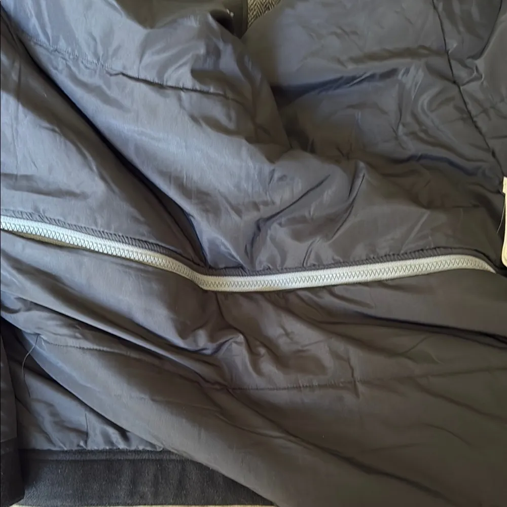 Prana Caprise Insulated Wool Blend Convertible Gray and Black Trench Coat - Image 14