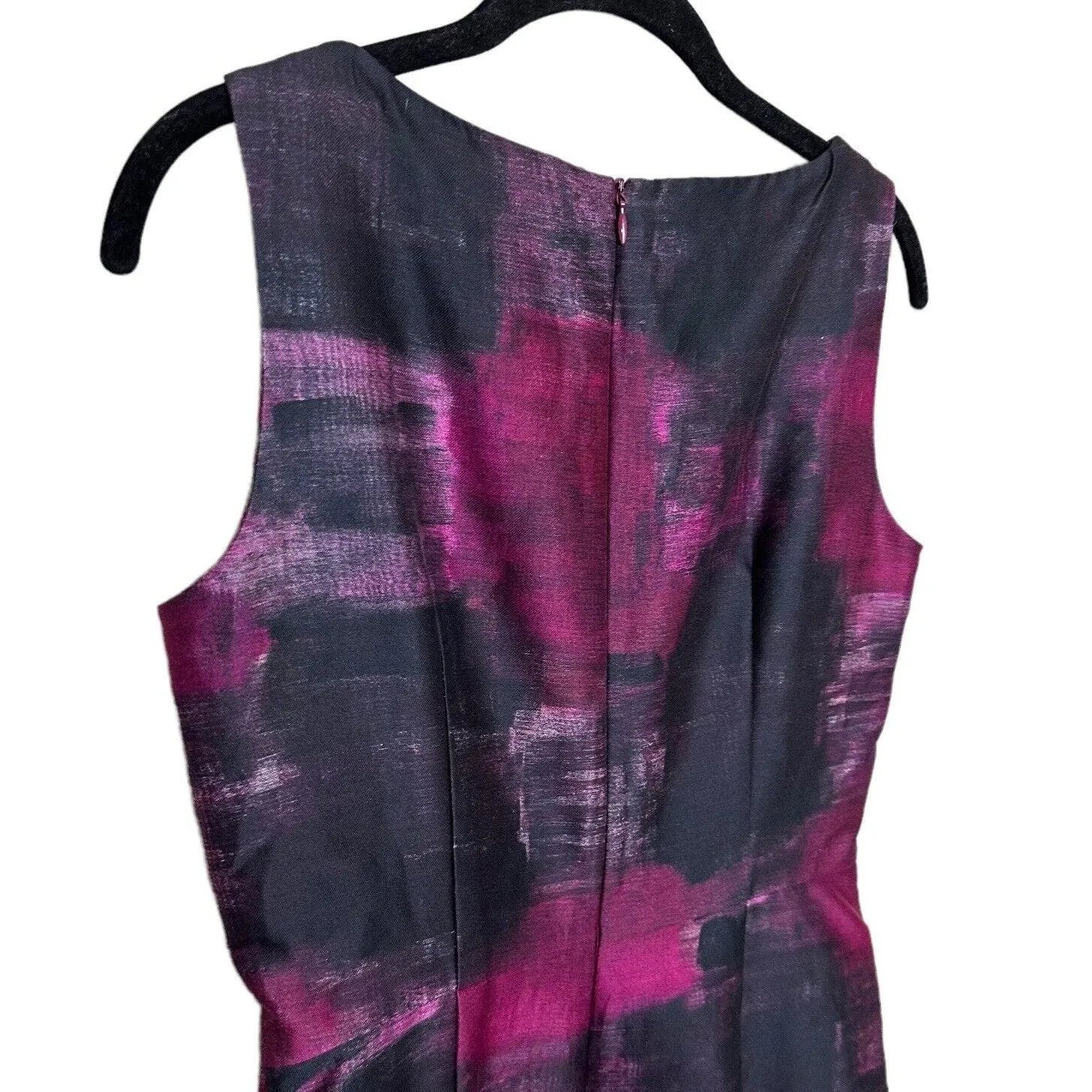 MaxMara Mini Sheath Dress Pink Italian Silk Blend Abstract Floral Print size 6 - Image 5