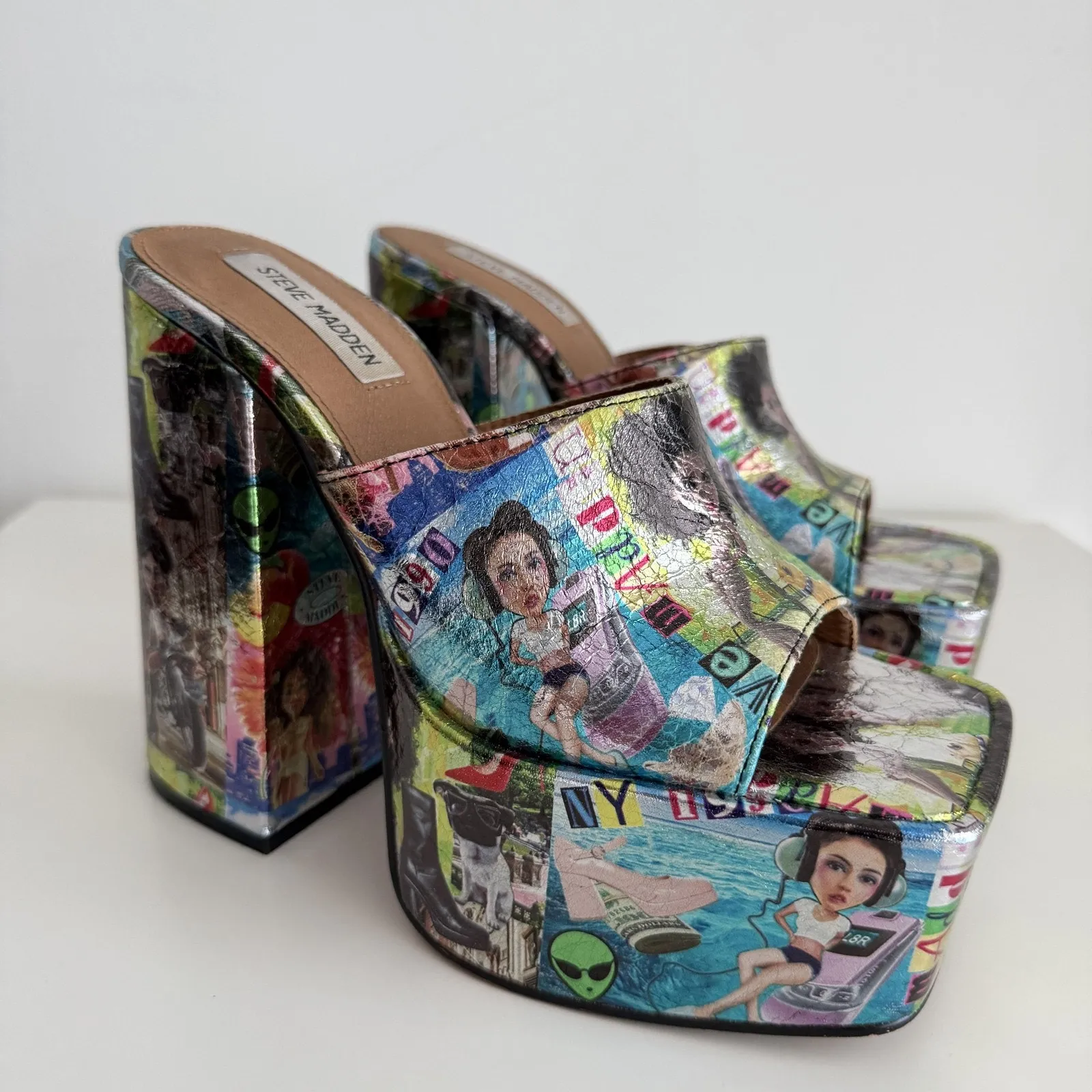 Steve Madden Trixie Shoes Womens 9 Graphic Y2K Chunky Platform Bratz 2000s - Image 2