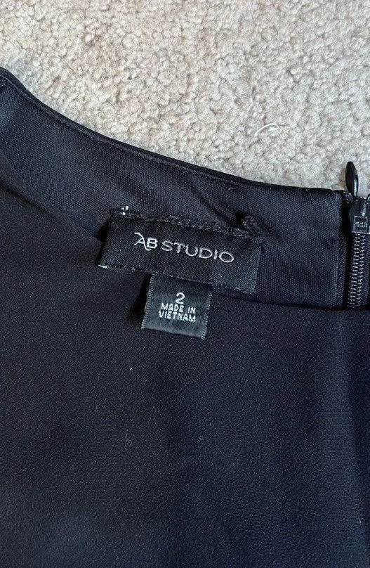 AB Studio Womens Black Shortsleeve Dress Size 2 Soft Fabric #1 - Image 6