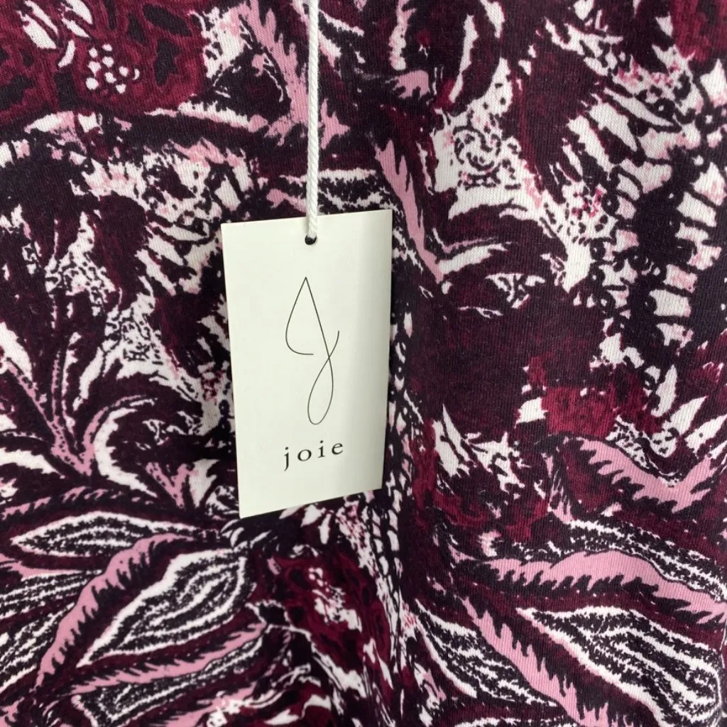 Joie Burgundy Black Paisley Floral Sweater Sweathirt - Image 4