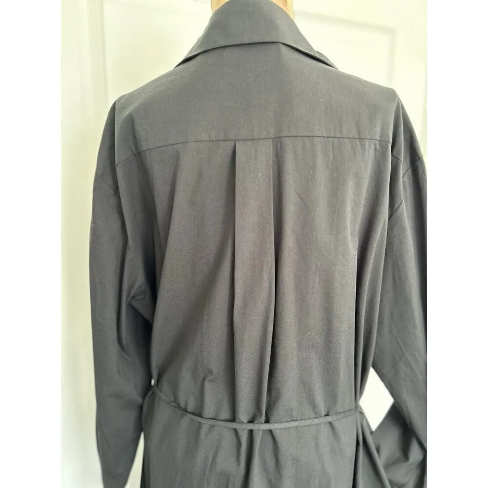 Madewell Long Sleeve Depeche Belted Mini Shirt Dress Black Size XL - Image 9