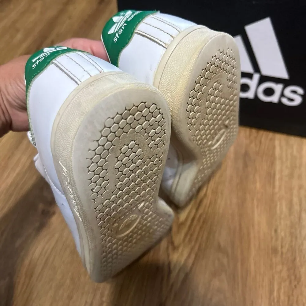 ADIDAS Stan Smith white green lace up shoes sneakers women’s 8 / men’s 7 - Image 7