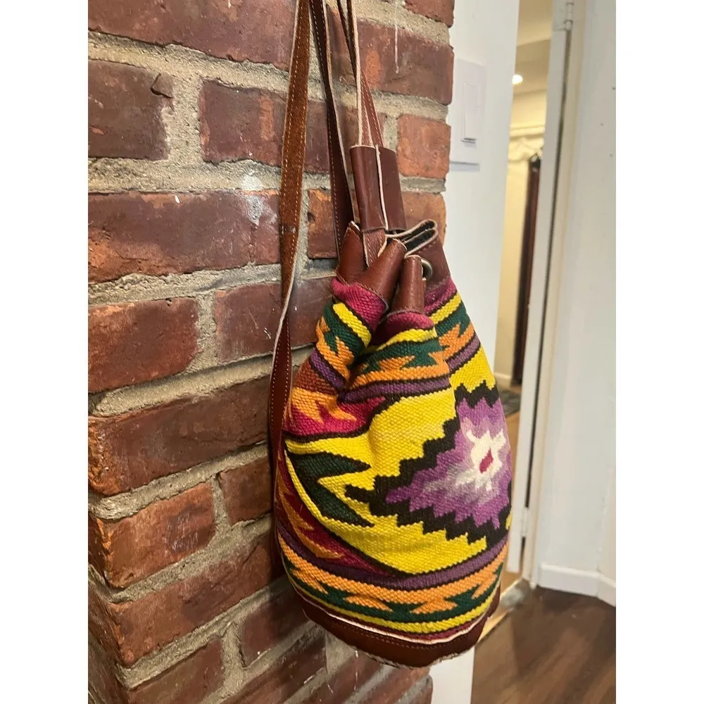 Brown Kilim Handbag Tan - Image 2