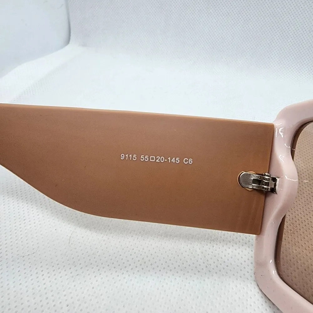 NWOT Shein Pink & Tan Sunglasses, Case, & Cleaning Cloth - Image 8