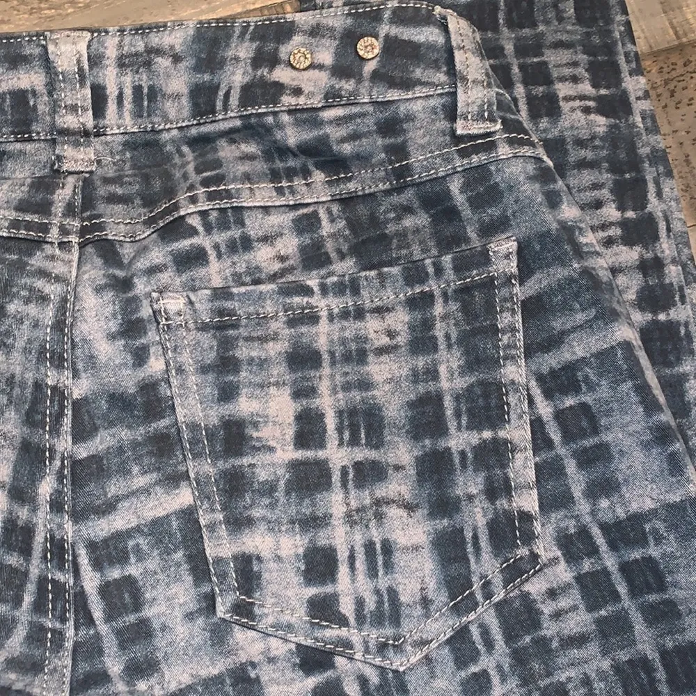 Cabi Jeans Skinny Plaid‎ Blue Womens Size 2 Stretch Slim Fit Pants - Image 6