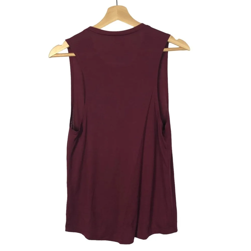 Boutique Meet Me At the Barre Burgundy Red Graphic Muscle Tank Top S - Image 2