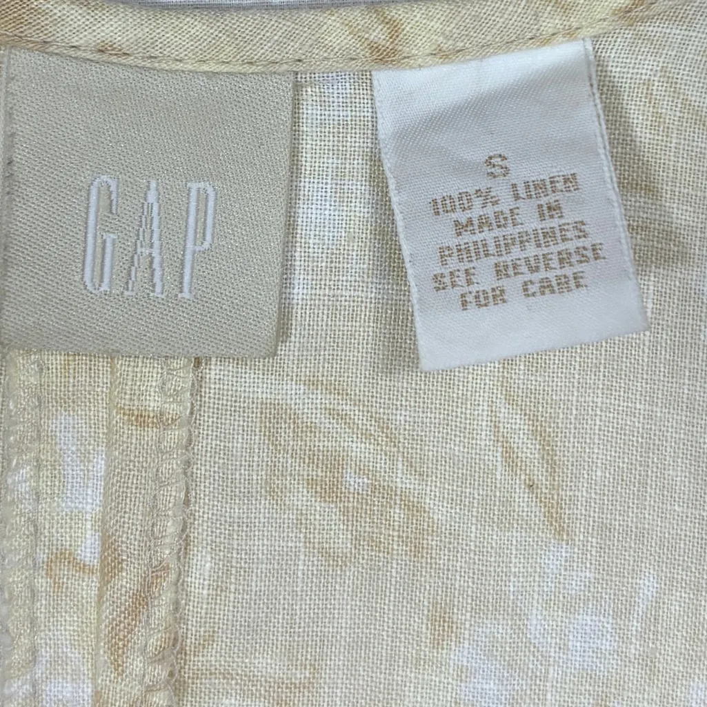 Gap Linen Shift Dress Womens S Maxi Beige Beach Coastal Boho Hippie Lagenlook - Image 5