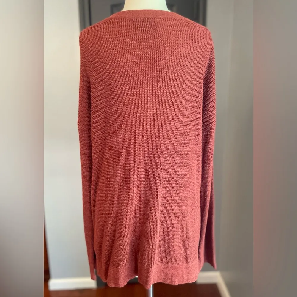 American Eagle Rust Lace-Up Knit Jegging Fit Comfy Women’s Sweater - Image 2