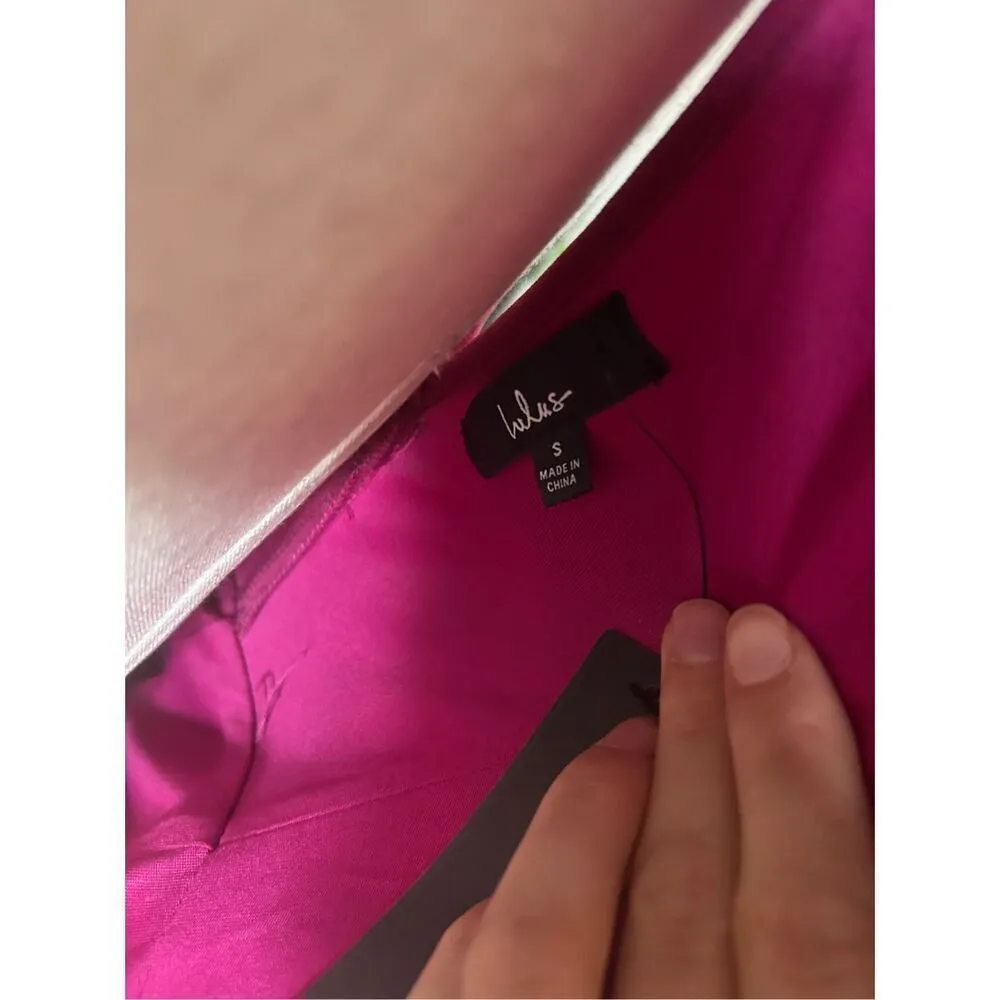 Lulus NWT  Flair Berry Pink Feather Sleeveless Maxi Dress with slit sexy - Image 8