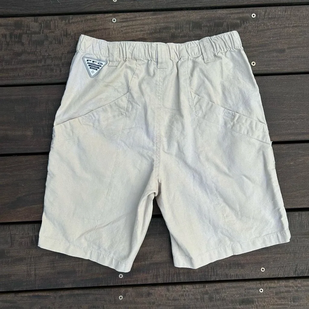 Columbia PFG Sportswear Cotton Tan/Beige Cargo Shorts - Image 3
