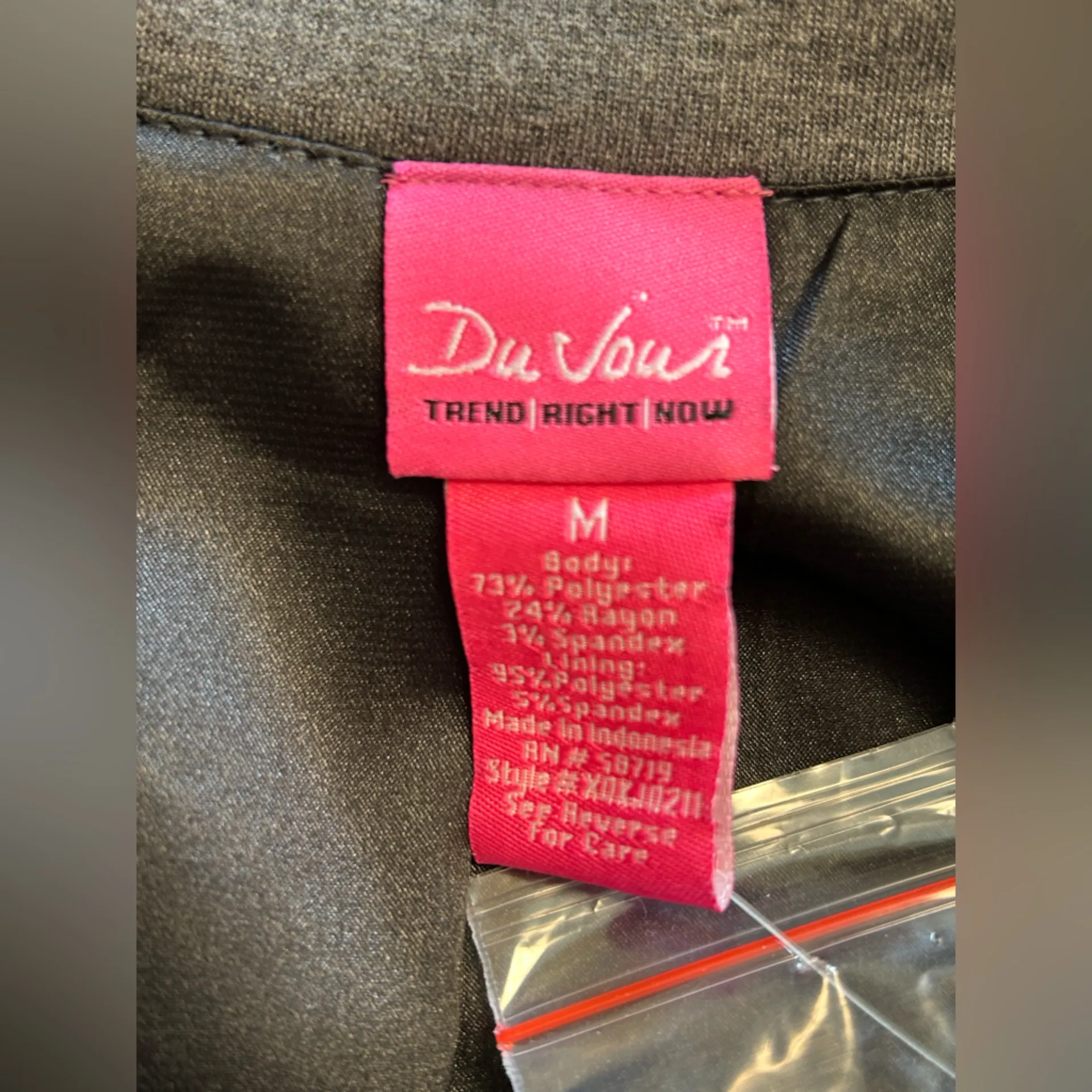 Du Jour QVC Size Medium gray peplum jacket snap front NWT - Image 6