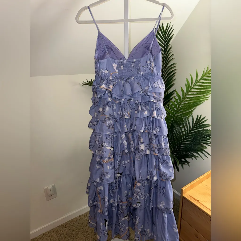 Geisha‎ Designs Sleeveless Floral ruffle Tiered Midi Dress xs - Image 5