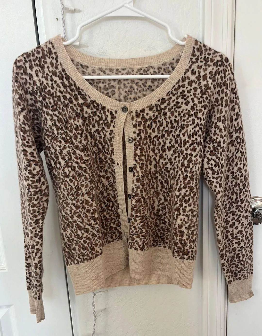 Light cheetah print cardigan, trendy Multi - Image 3