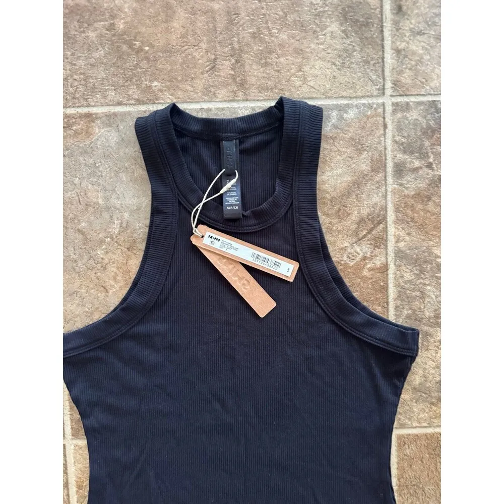 Skims Soft Lounge High Neck Tank Onyx Size Small - Image 5