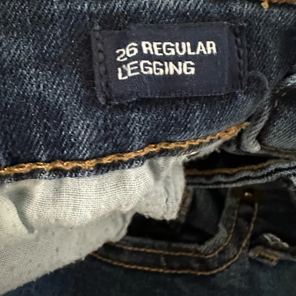 Gap Denim Legging Jeans Women's 26 Regular Mid Rise Dark Indigo Skim - Image 4