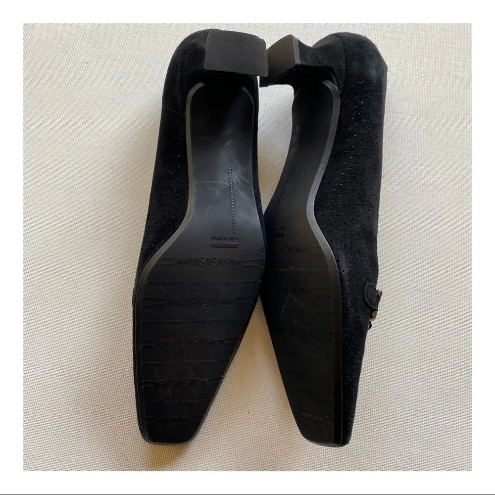 COPY - Stuart Weitzman Perforated Suede Kitten Heels - Image 10