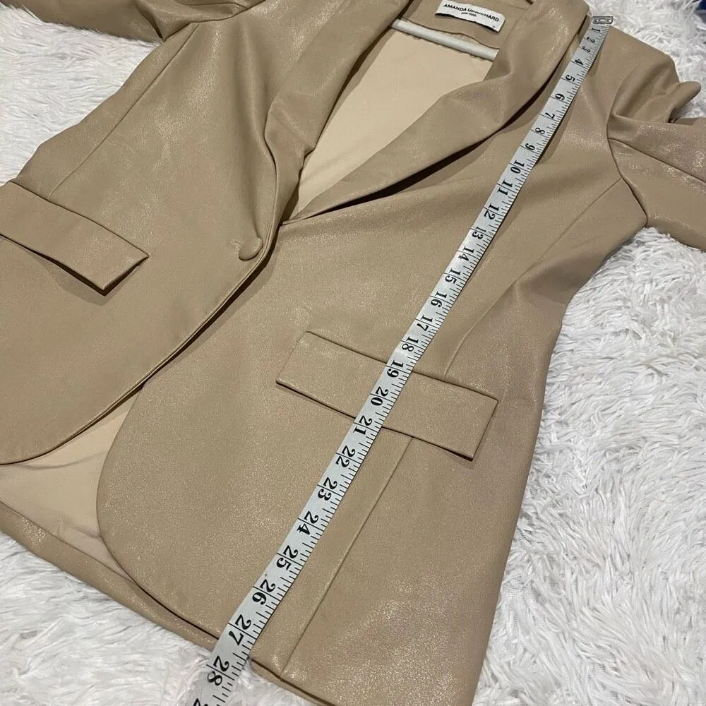 Amanda Uprichard Jane Blazer in Tan Medium - Image 5