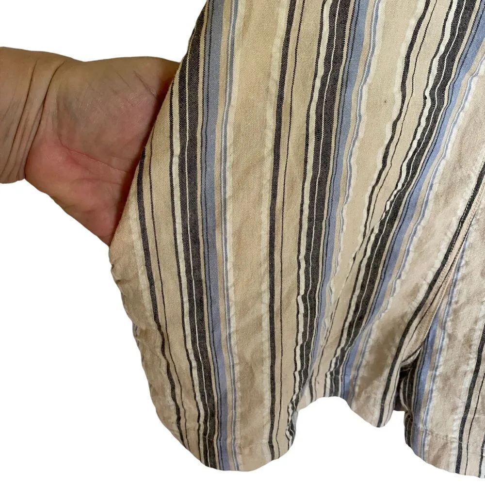 Urban Outfitters NEW romper jumpsuits shorts striped small linen blend - Image 6