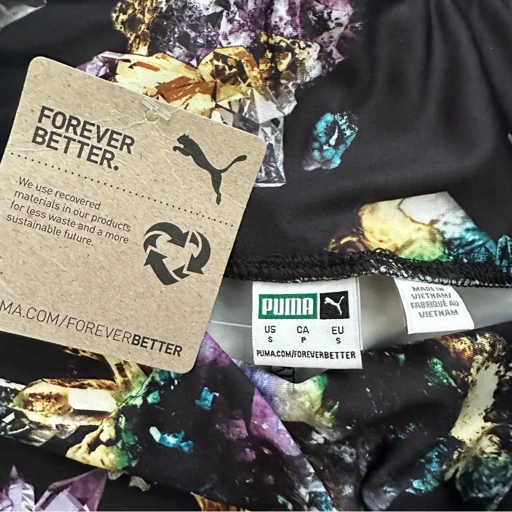 Puma Black with Multicolor Crystal Pattern Biker Shorts Size S - Image 5