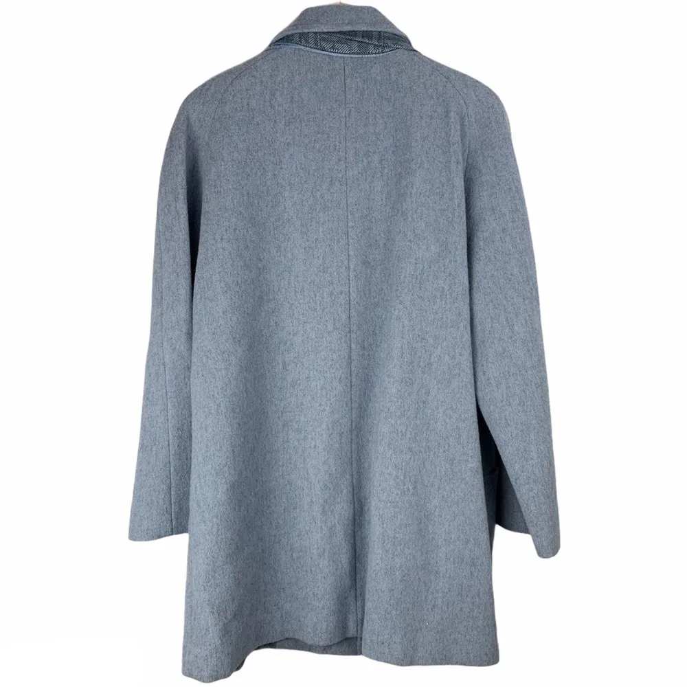 Vintage Bromley Collection Wool Blend Scarf Coat Blue Size 12 - Image 2