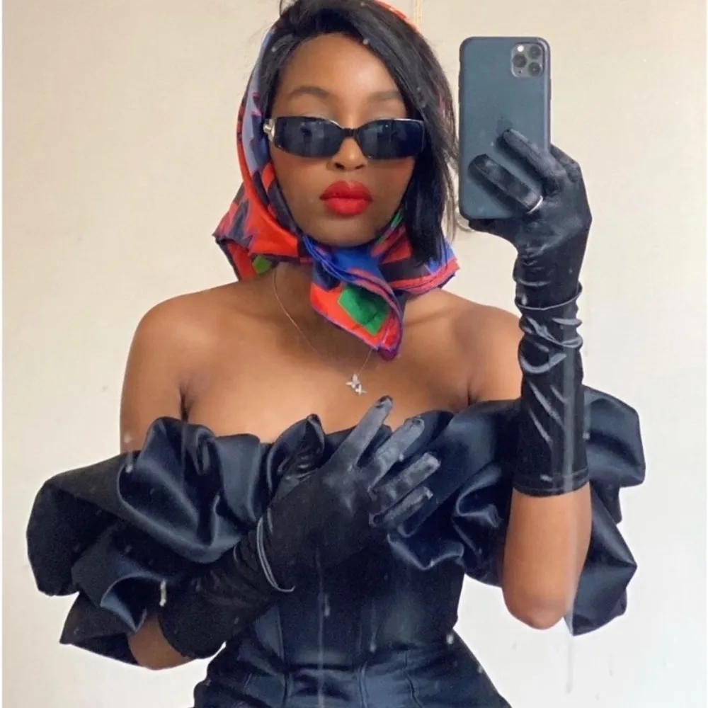 HOUSE OF CB 'Selena' Black Satin Puff Shoulder Dress off‎ shoulder /Size XS NWOT - Image 15