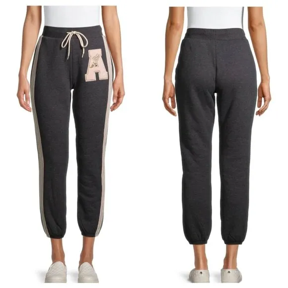 No Boundaries Juniors' Faux Sherpa Winter Varsity Joggers w/ Side Stripes SZ Lar - Image 2