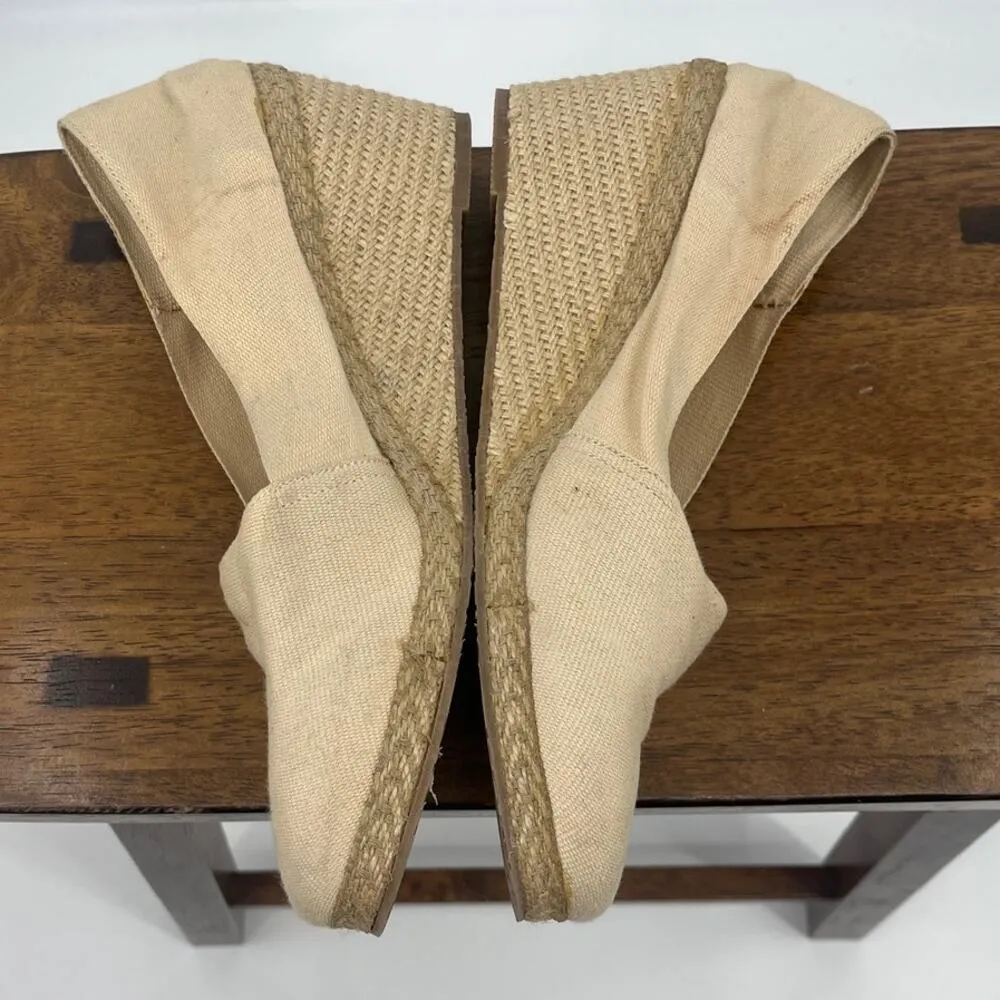 Andre Assous Canvas Expadrilles Womens Shoes Sz 11 Coastal Preppy Slip On Wedge - Image 4