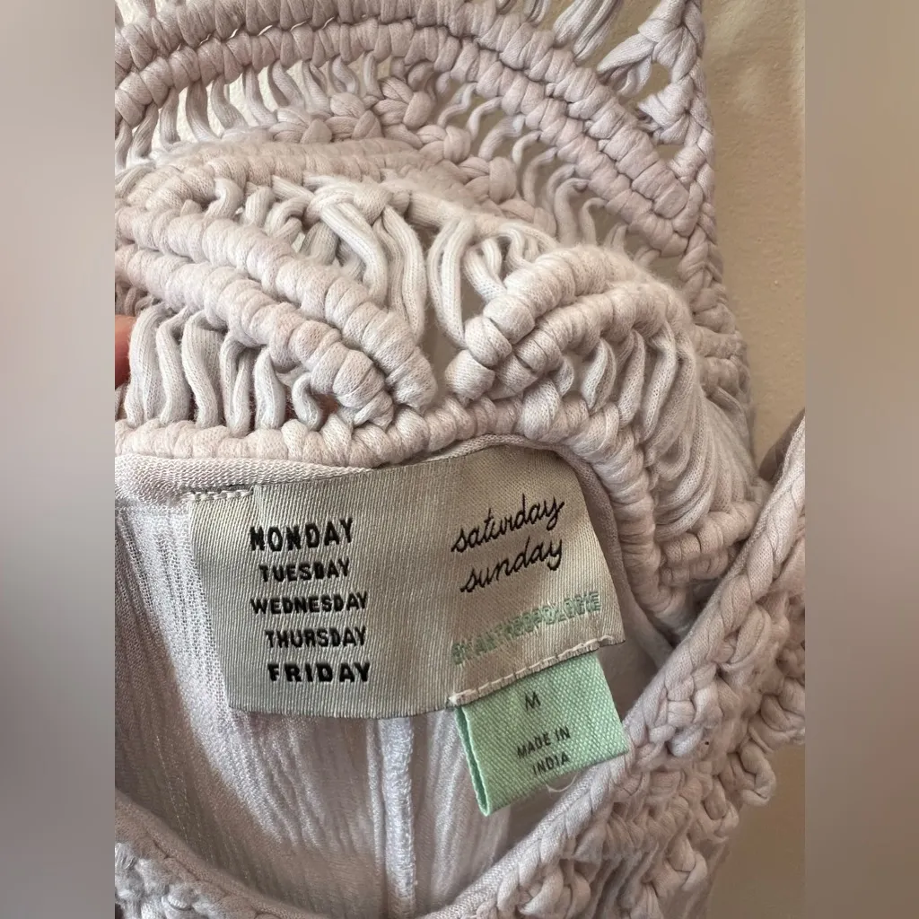 Anthropologie Women’s‎ Saturday Sunday Ombre Blue Crochet Long Dress Size Medium - Image 2