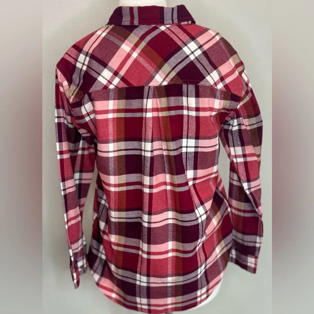 Eddie Bauer Women Small Flannel ButtonDown Long sleeve 100% Cotton Flannel Plaid - Image 6