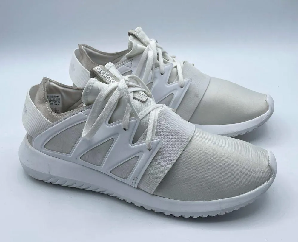 Adidas Originals Tubular Viral Trainers White Nylon Suede Sneakers Running Shoes - Image 16