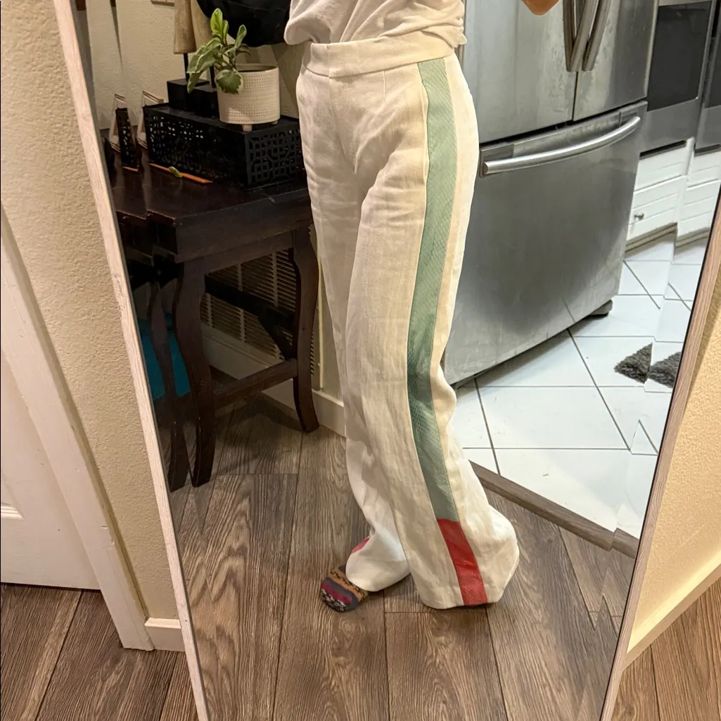 J Crew Collection Snakeskin Stripe Trouser Size 0 WHITE 59181 $795 - Image 8