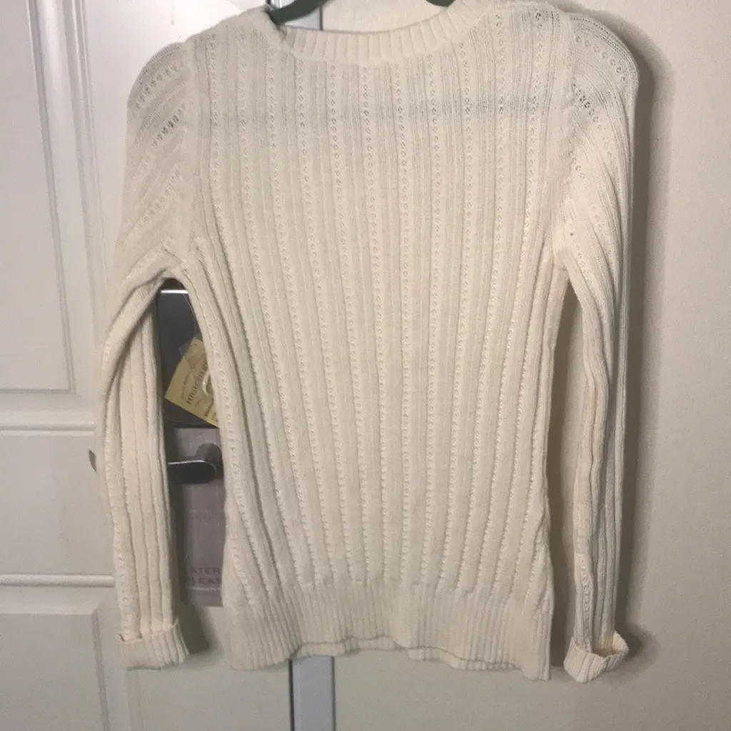 High Sierra cable knit cream light weight sweater M - Image 6