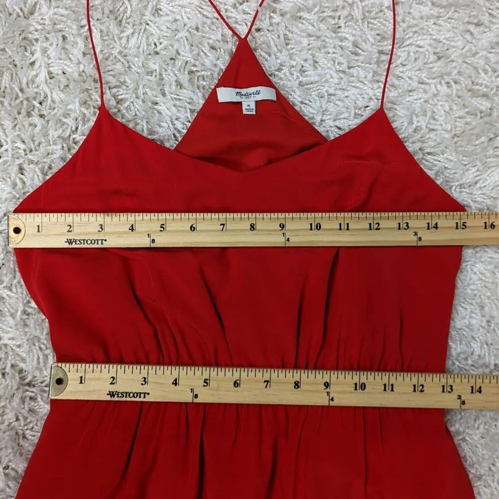 Madewell Silk Starview Cami Mini Dress Red Size 0 - Image 7